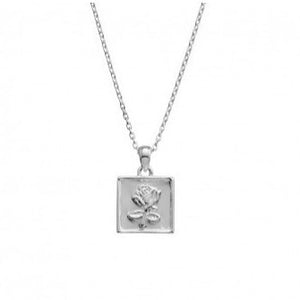 Rose Stamp Pendant Necklace