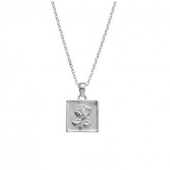 Rose Stamp Pendant Necklace