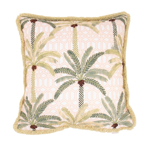 Cotton Palm Embroidered Cushion