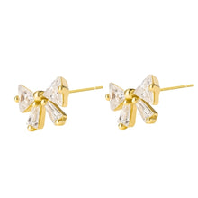 Load image into Gallery viewer, Cz Bow Tie Earrings