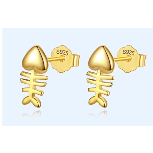 Fishbone Stud Earring