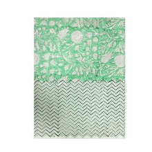 Load image into Gallery viewer, Tablecloth Cotton Block Print Green Floral