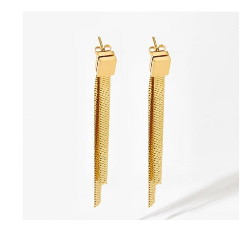 Double Snake Chain Stud Earring