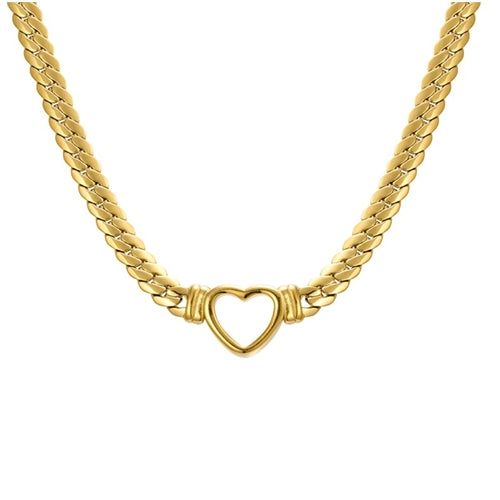 Open Heart Curb Necklace