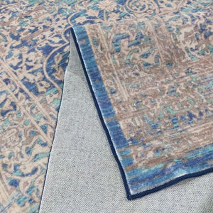 Nimrit Blue Machine Washable Rug