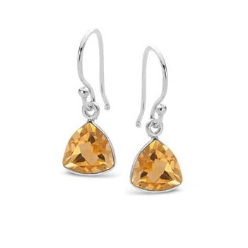 Citrine Triangle Earrings