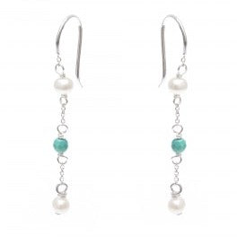 Pearl & Turquoise Drop Earring