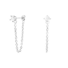 Load image into Gallery viewer, Cz Stud Chain Earring