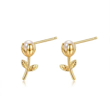 Load image into Gallery viewer, Rose Stem Stud Earring