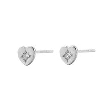 Load image into Gallery viewer, Heart Cz Stud Earrings