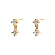 Load image into Gallery viewer, 2 Part Cz Stud Earring