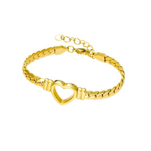 Open Heart Curb Bracelet
