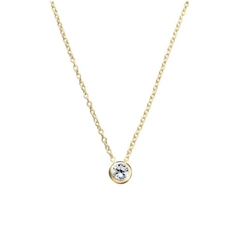Bezel Set CZ Pendant Necklace