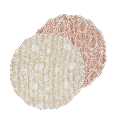 Ravenna Cotton Block Round Placemat