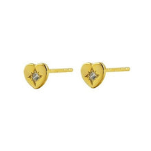 Load image into Gallery viewer, Heart Cz Stud Earrings