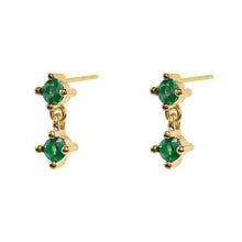 Load image into Gallery viewer, 2 Part Cz Stud Earring