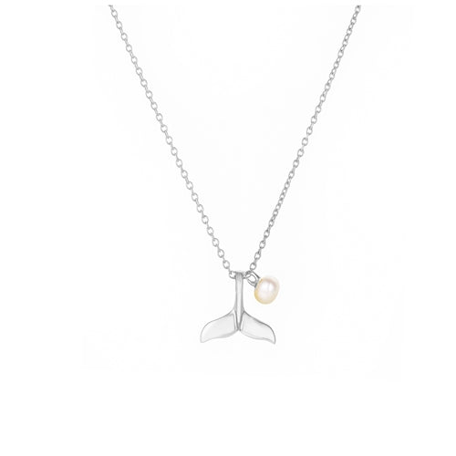 Whale Tail & Pearl Necklace