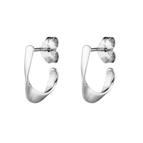 Tapered Half Hoop Stud Earring