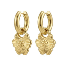 Load image into Gallery viewer, Floating Flower Chunky Hoop Earring
