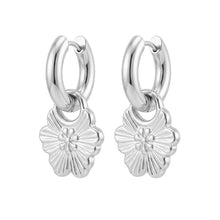 Load image into Gallery viewer, Floating Flower Chunky Hoop Earring