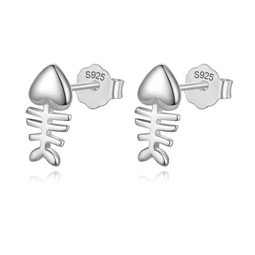 Fishbone Stud Earring