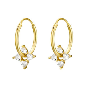 Floating Cz Flower Earring