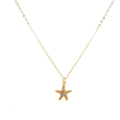 Cz Starfish Necklace GF