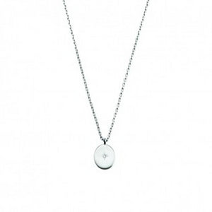 Oval Pendant with CZ Detail Necklace