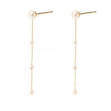 Load image into Gallery viewer, Pearl Chain Stud Earring