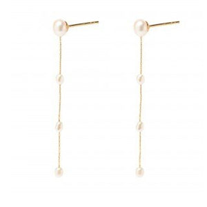 Pearl Chain Stud Earring