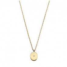 Load image into Gallery viewer, Oval Pendant with CZ Detail Necklace