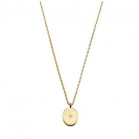 Oval Pendant with CZ Detail Necklace