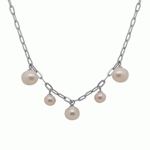 Necklace 5 Hanging Pearls