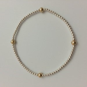 Bracelet Stacker Gold & Silver Beads