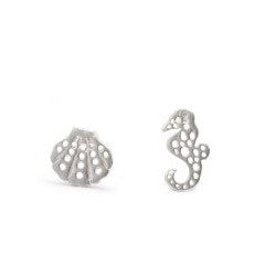 Shell & Seahorse Stud Earrings